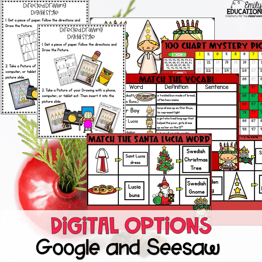 Santa Lucia/ Saint Lucia Activities | Digital and Print | Google and Seesaw