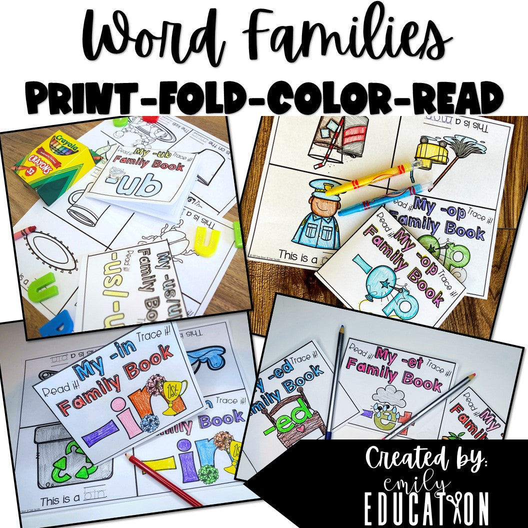 Short Vowels Word Family Readers Growing BUNDLE