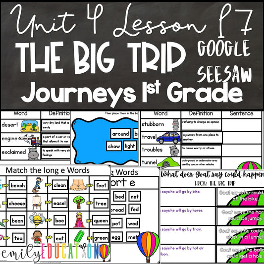 The Big Trip Unit 4 Lesson 17 Journeys 1st Grade Google Seesaw Activities