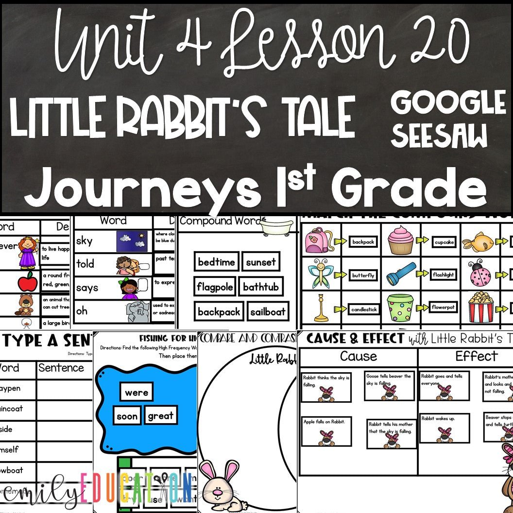 Little Rabbit's Tale Lesson 20 Journeys 1st Grade Google Seesaw Activities