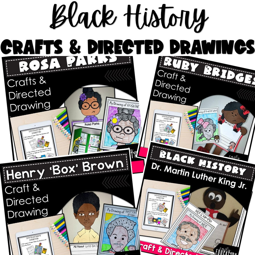 Black History Month Activities, Rosa Parks, Ruby Bridges, MLK, Henry "Box" Brown