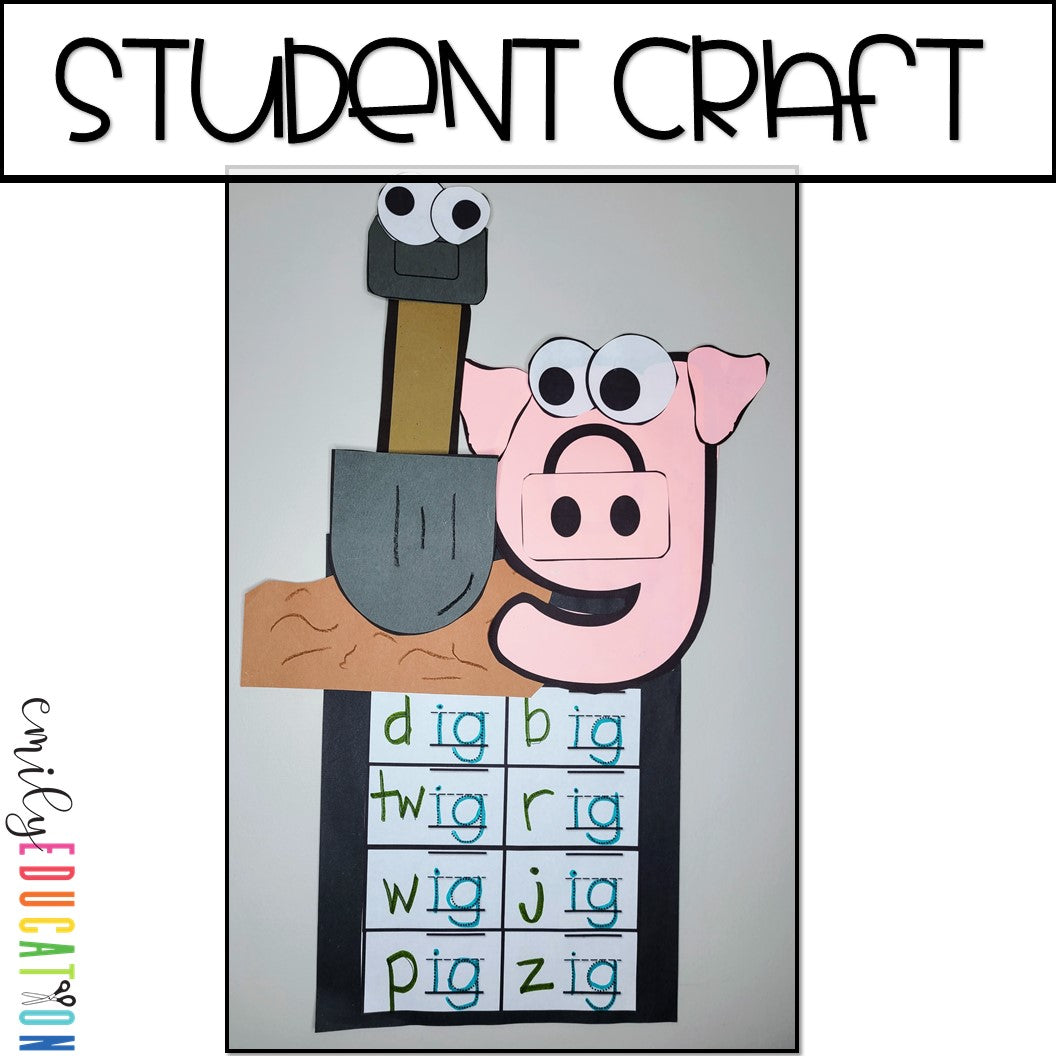 ig Word Family Anchor Chart and Craft Activity