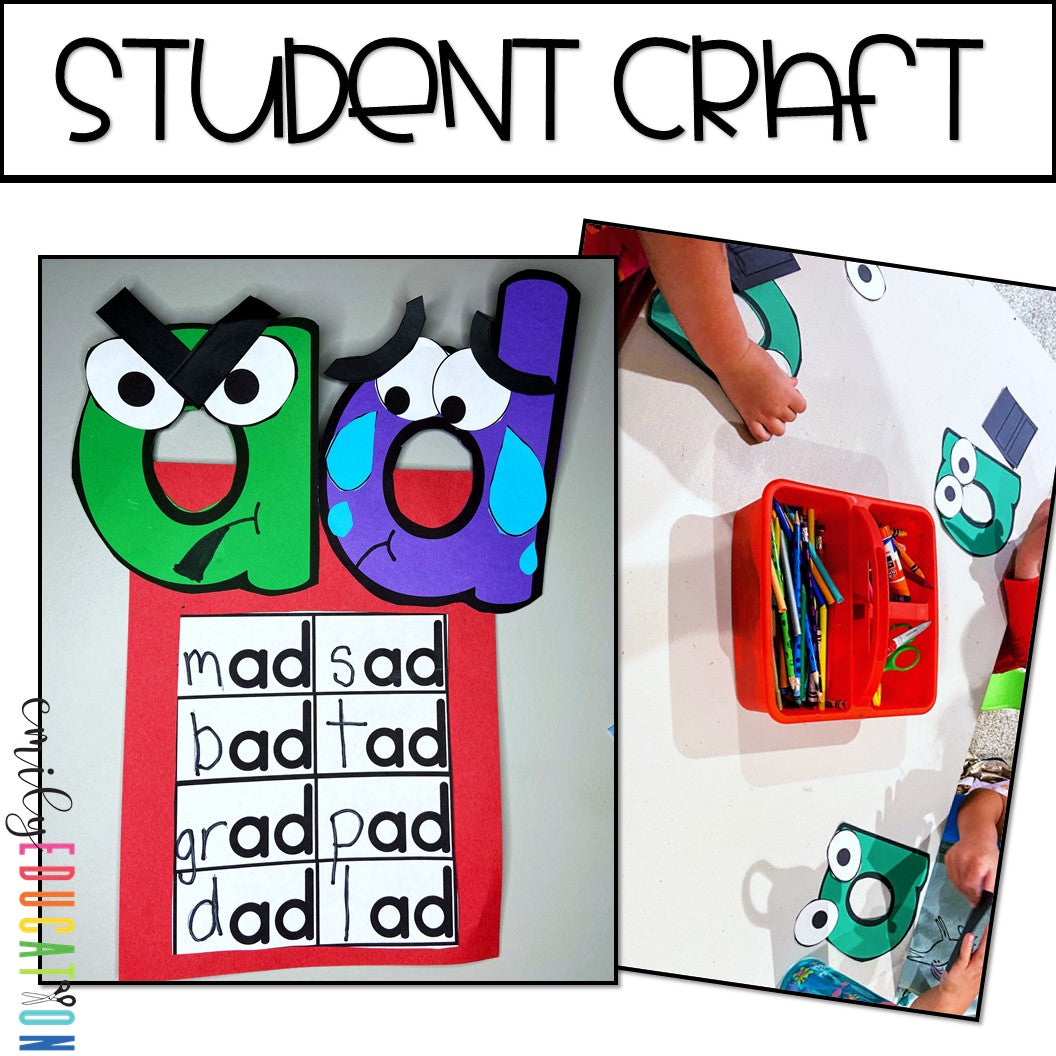 ad Word Family Anchor Chart and Craft Activity