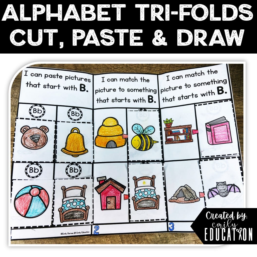 Alphabet Trifold Activities | Cut, Paste and Draw