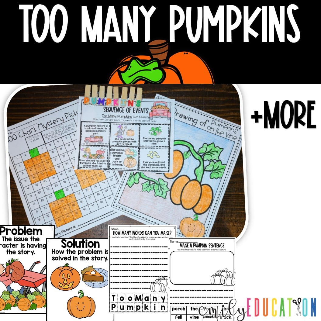 Too Many Pumpkins Activities, Craft, Directed Drawing and more!