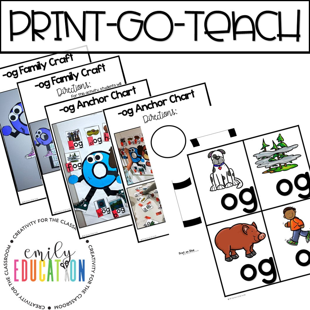 og Word Family Anchor Chart and Craft Activity