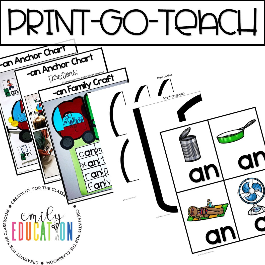 an Word Family Anchor Chart and Craft Activity