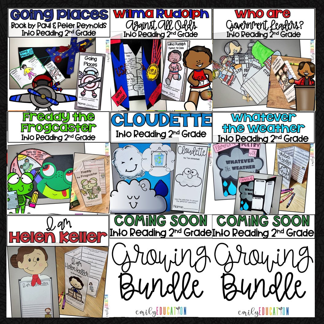 Into Reading 2nd Grade Comprehension Craft and Tri-fold GROWING BUNDLE