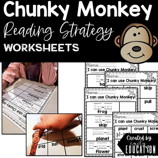 Chunky Monkey Reading Strategy Anchor Chart and Activities Decoding