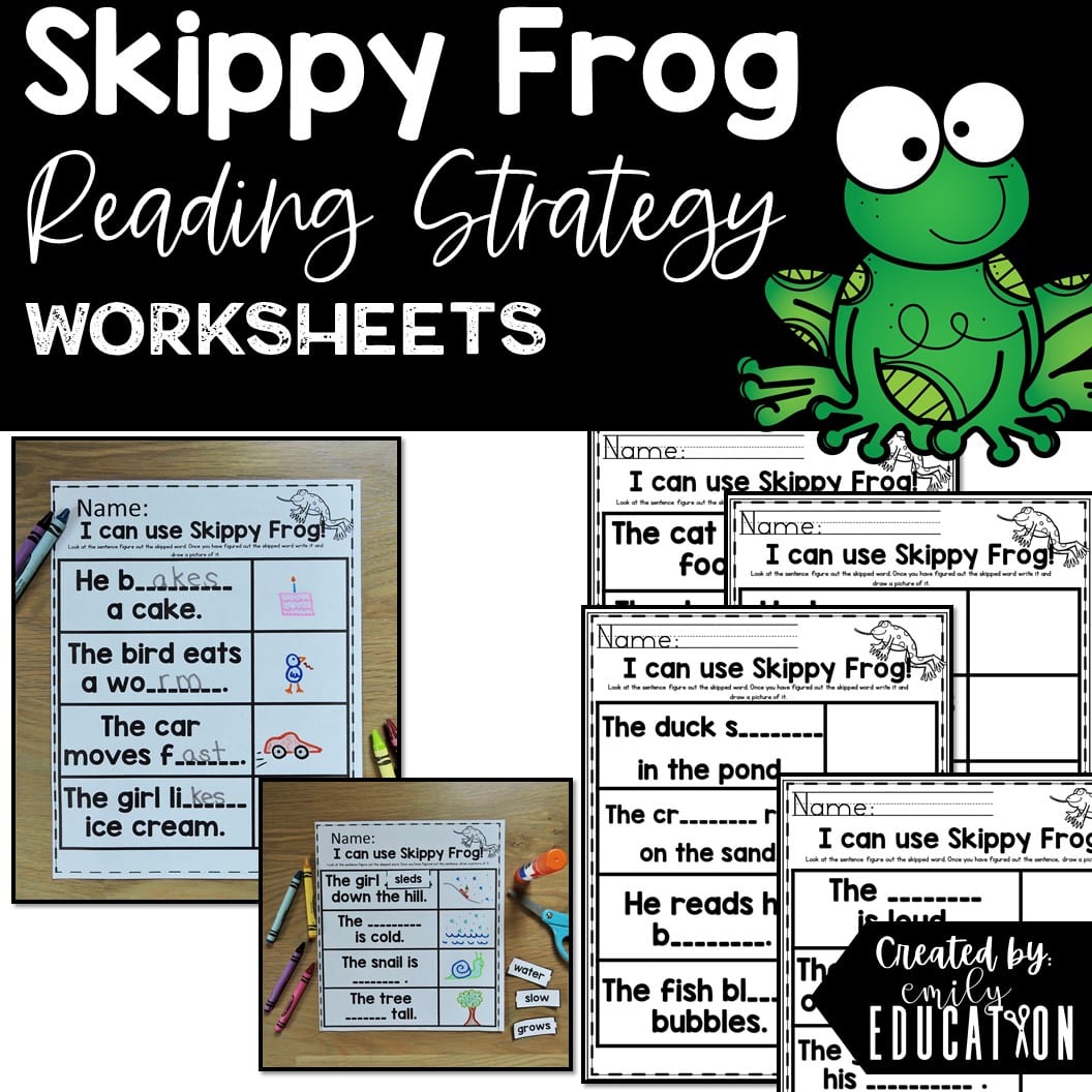 Skippy Frog Reading Strategy Anchor Chart and Activities Decoding