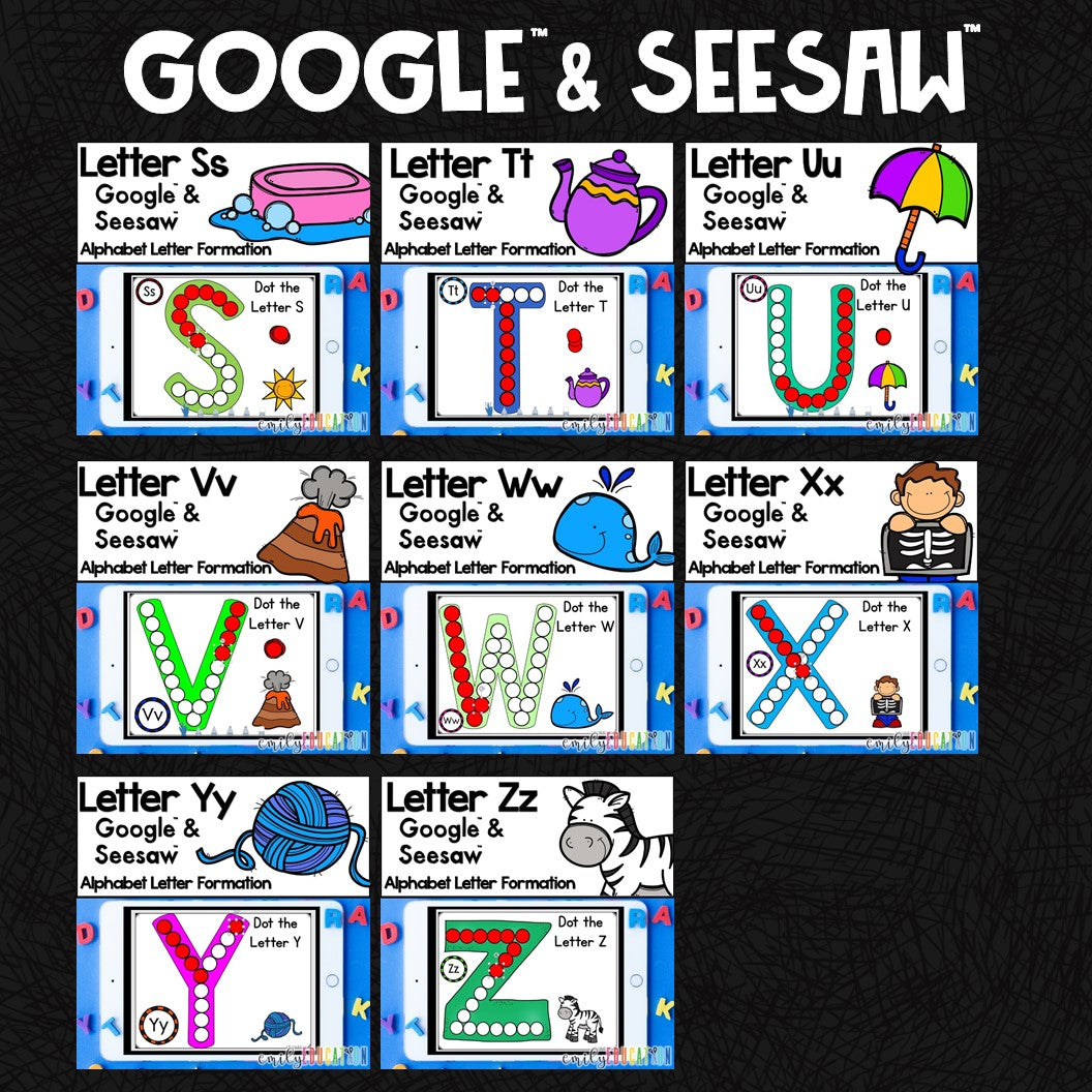 Alphabet Letter Formation Seesaw Google DIGITAL GROWING BUNDLE