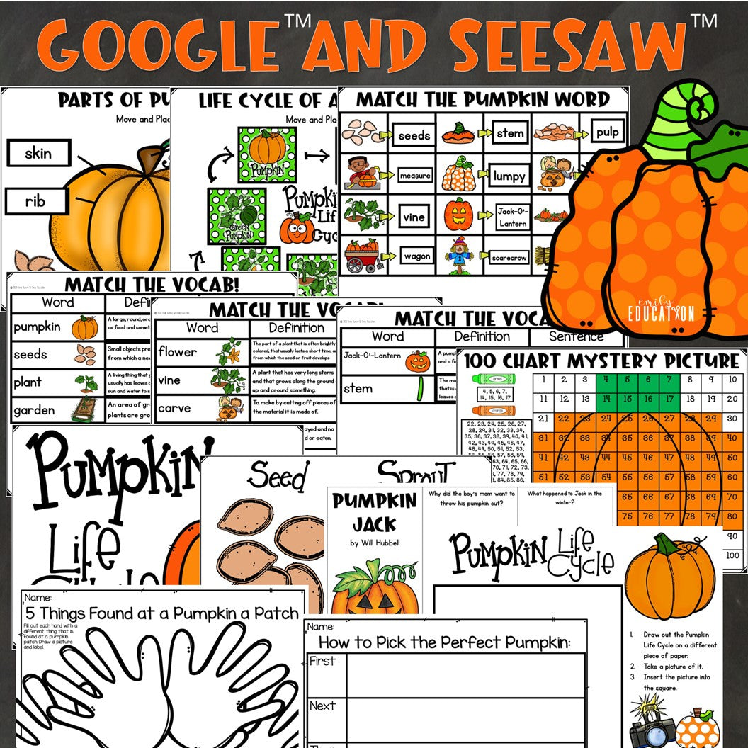 Pumpkin Activities Digital and Print | Pumpkin Life Cycle, Pumpkin Jack Craft