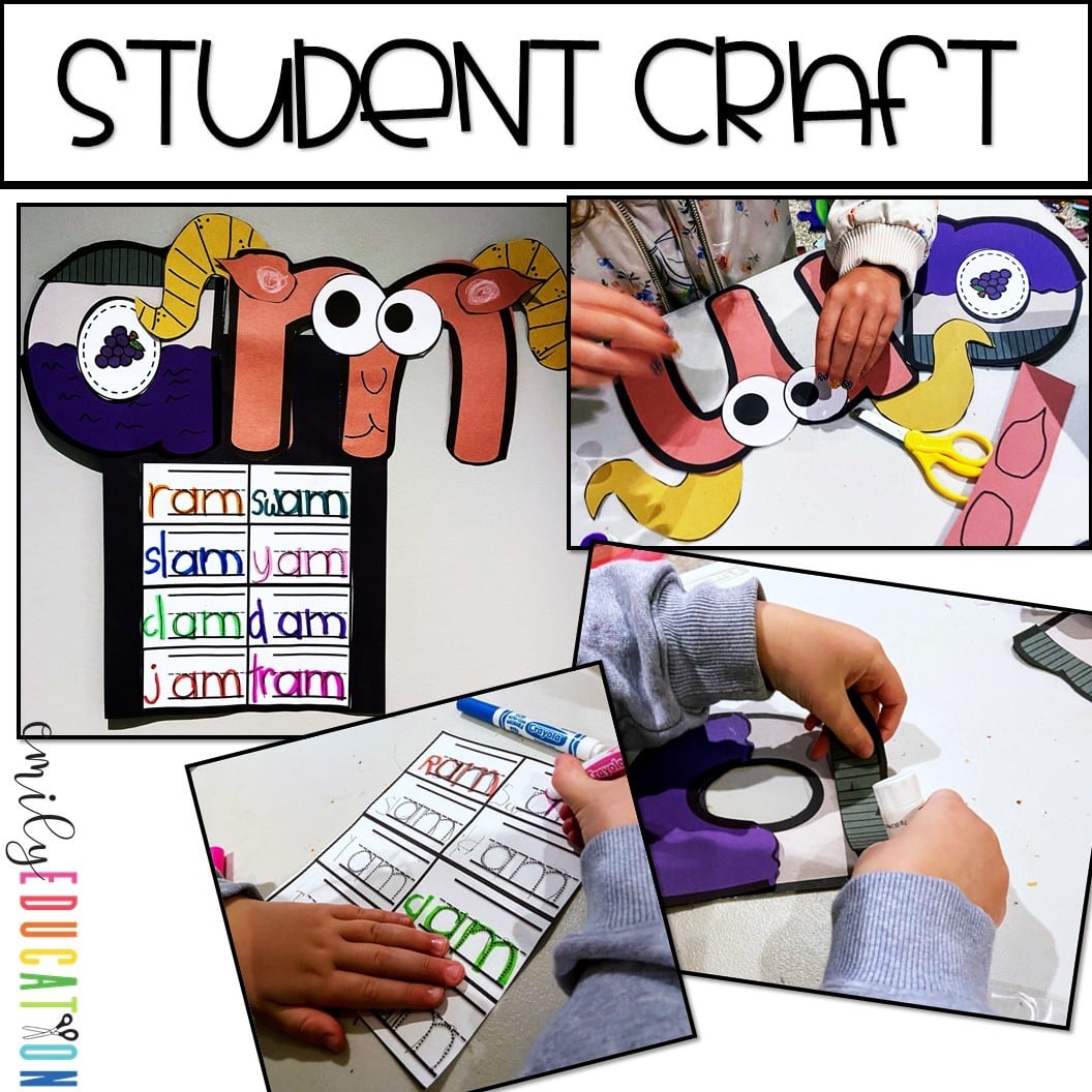 Short A Word Families Growing Bundle Anchor Charts and Craft