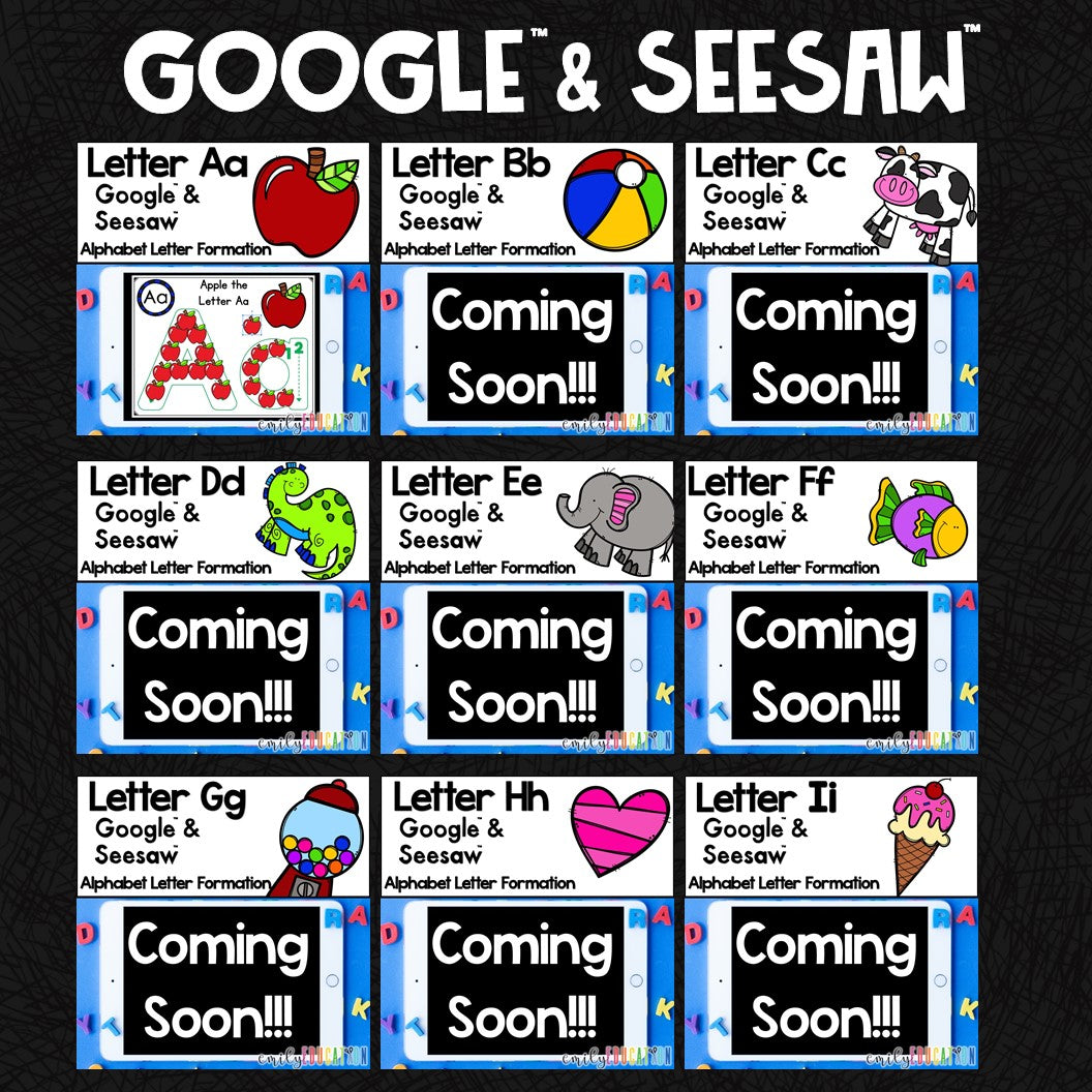 Alphabet Letter Formation Seesaw Google DIGITAL GROWING BUNDLE