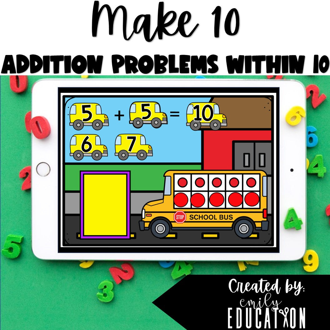 make ten boom cards bus and school theme