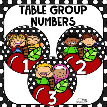 Table Group Numbers Polka Dot Apple