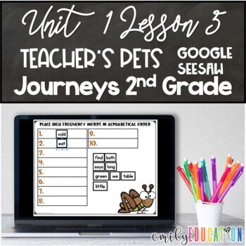 Teacher's Pets 2nd Grade Unit 1 Lesson 5 Google Seesaw Activities