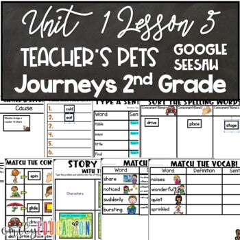 Teacher's Pets 2nd Grade Unit 1 Lesson 5 Google Seesaw Activities