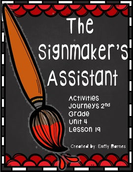 The Signmaker's Assistant Activities 2nd Grade Lesson 19