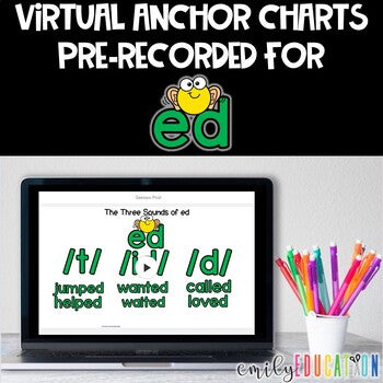 Three Sounds of ed | Virtual Anchor Chart Video | Center Activities | Seesaw