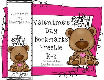 Valentine's Day Bookmark Freebie K-2