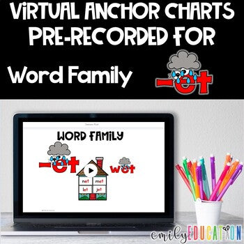 Word Family -et Seesaw Activities Digital