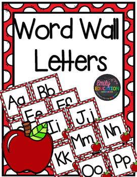 Word Wall Letters Red Apple