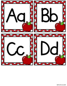 Word Wall Letters Red Apple