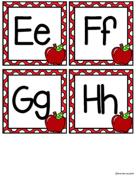 Word Wall Letters Red Apple