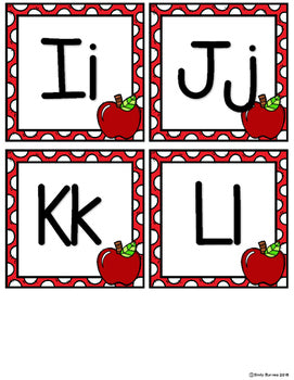 Word Wall Letters Red Apple