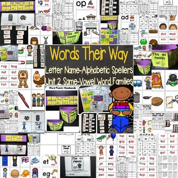 Words Their Way Letter Name Alphabetic Spellers Same-Vowel Word Families