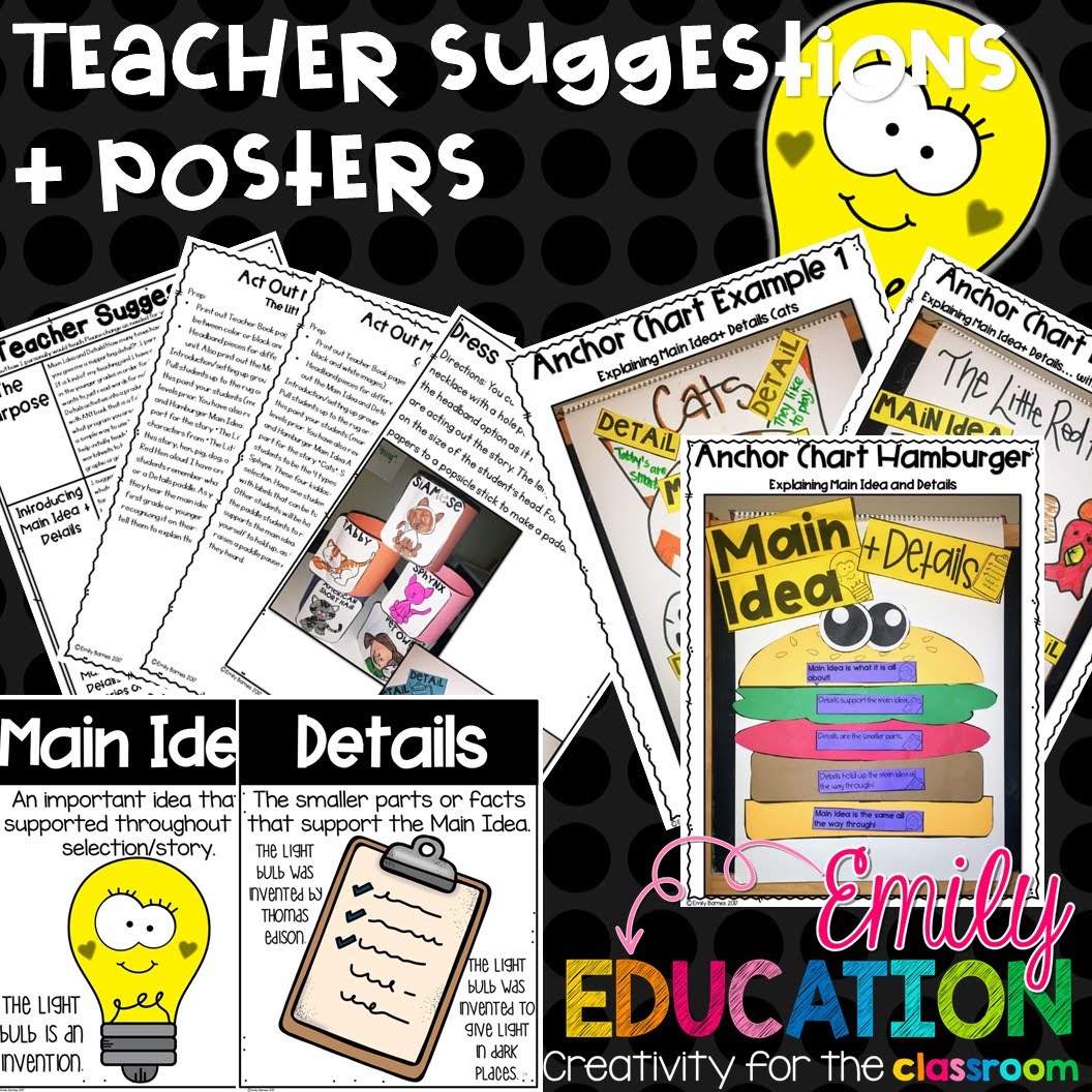 Main Idea and Details Activities for the whole year!