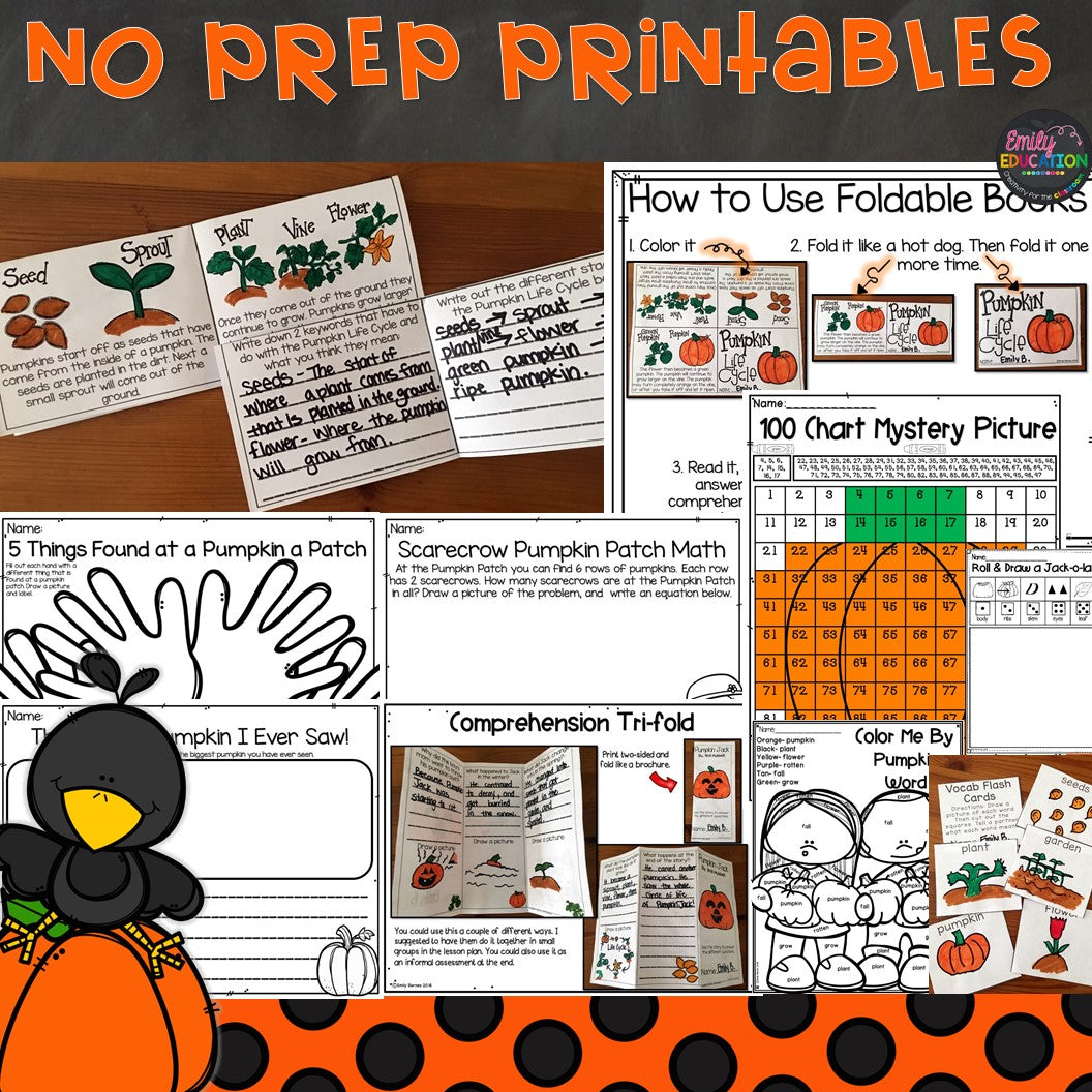 Pumpkin Activities Digital and Print | Pumpkin Life Cycle, Pumpkin Jack Craft