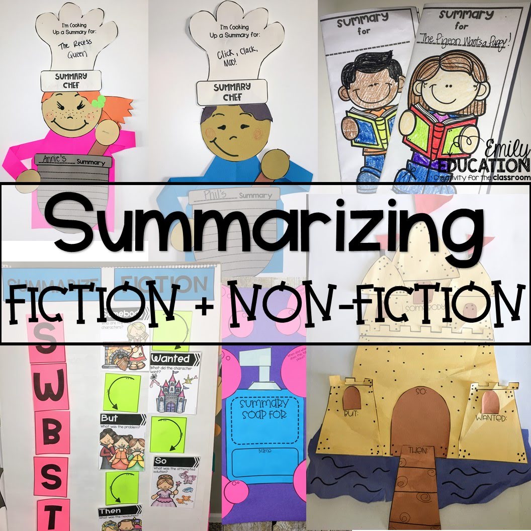 Summarizing Activities Crafts, Posters and Worksheets