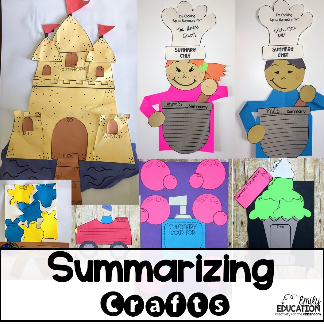 Summarizing Activities Crafts, Posters and Worksheets