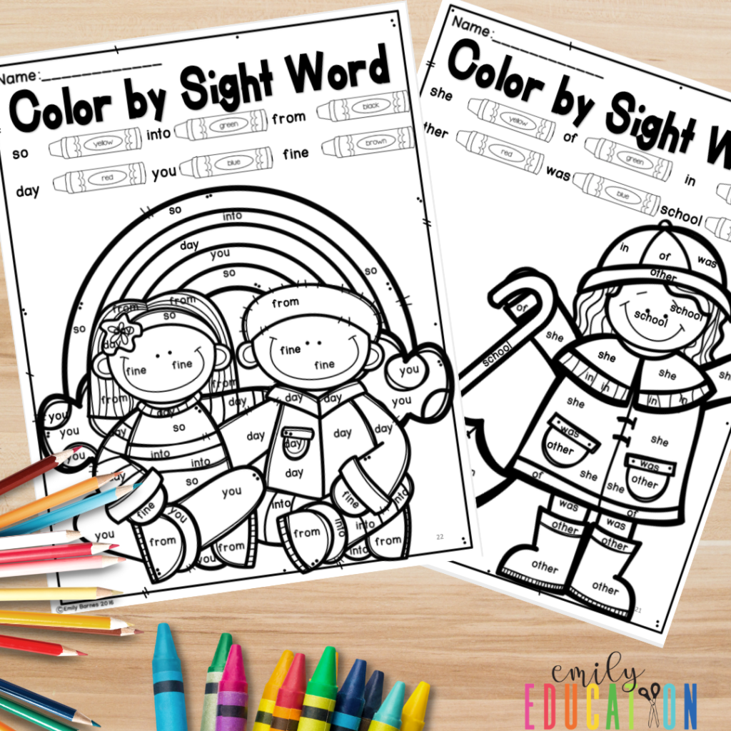Have your students color this cute worksheet while reviewing some of the sight words from the book study, A Bad Case Of Stripes
