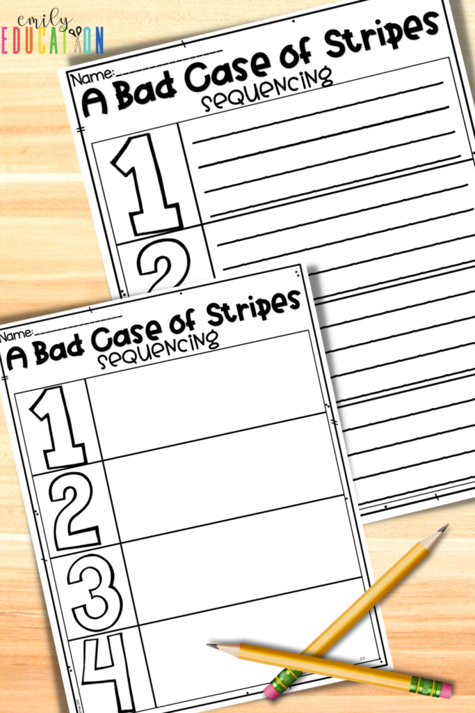 Use these sequencing worksheets to help students understand the order of events from the story A Bad Case Of Stripes.