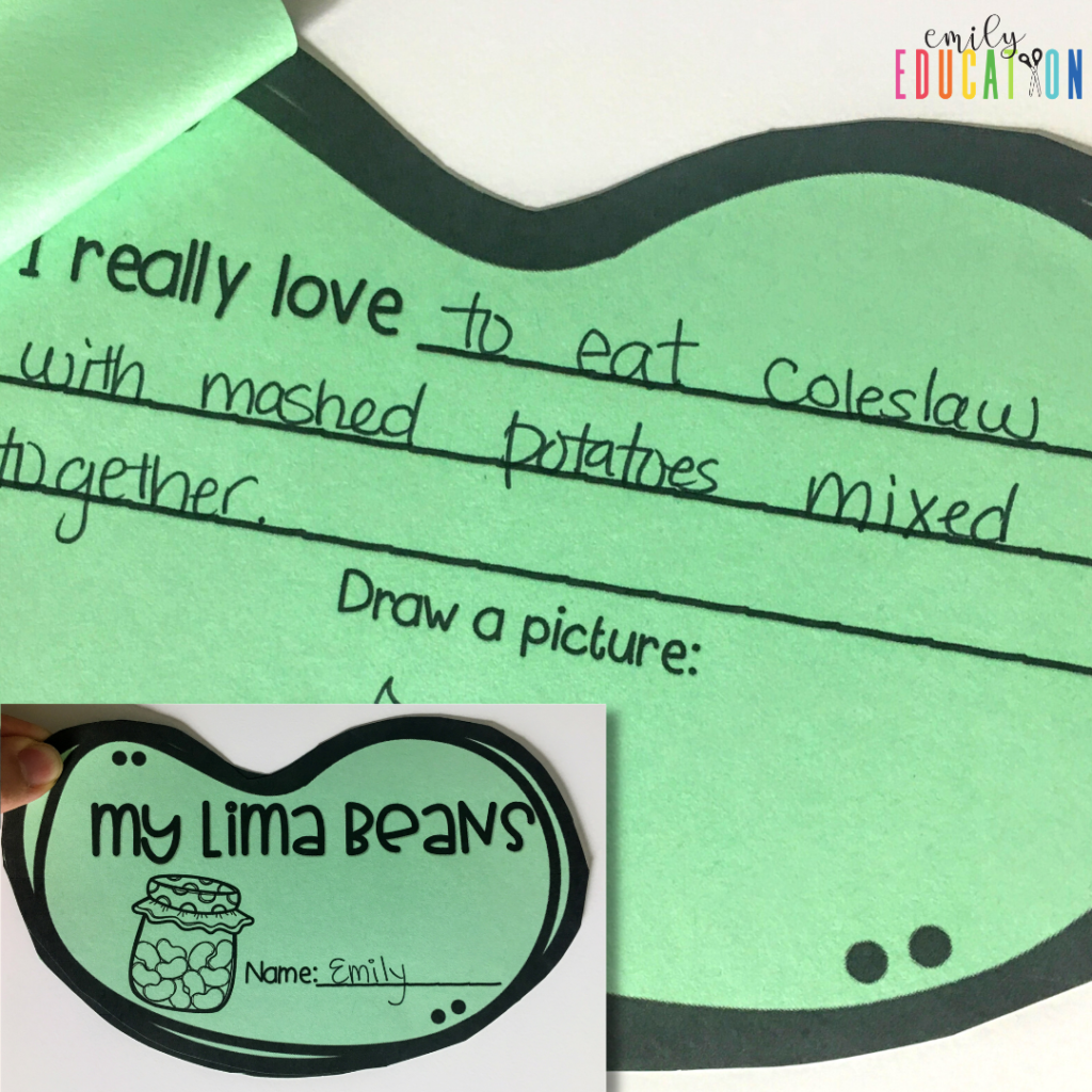 While working through the A Bad Case Of Stripes book study, have your students celebrate their uniqueness with this adorable My Lima Beans book with sentence starters to help students identify what makes them special.