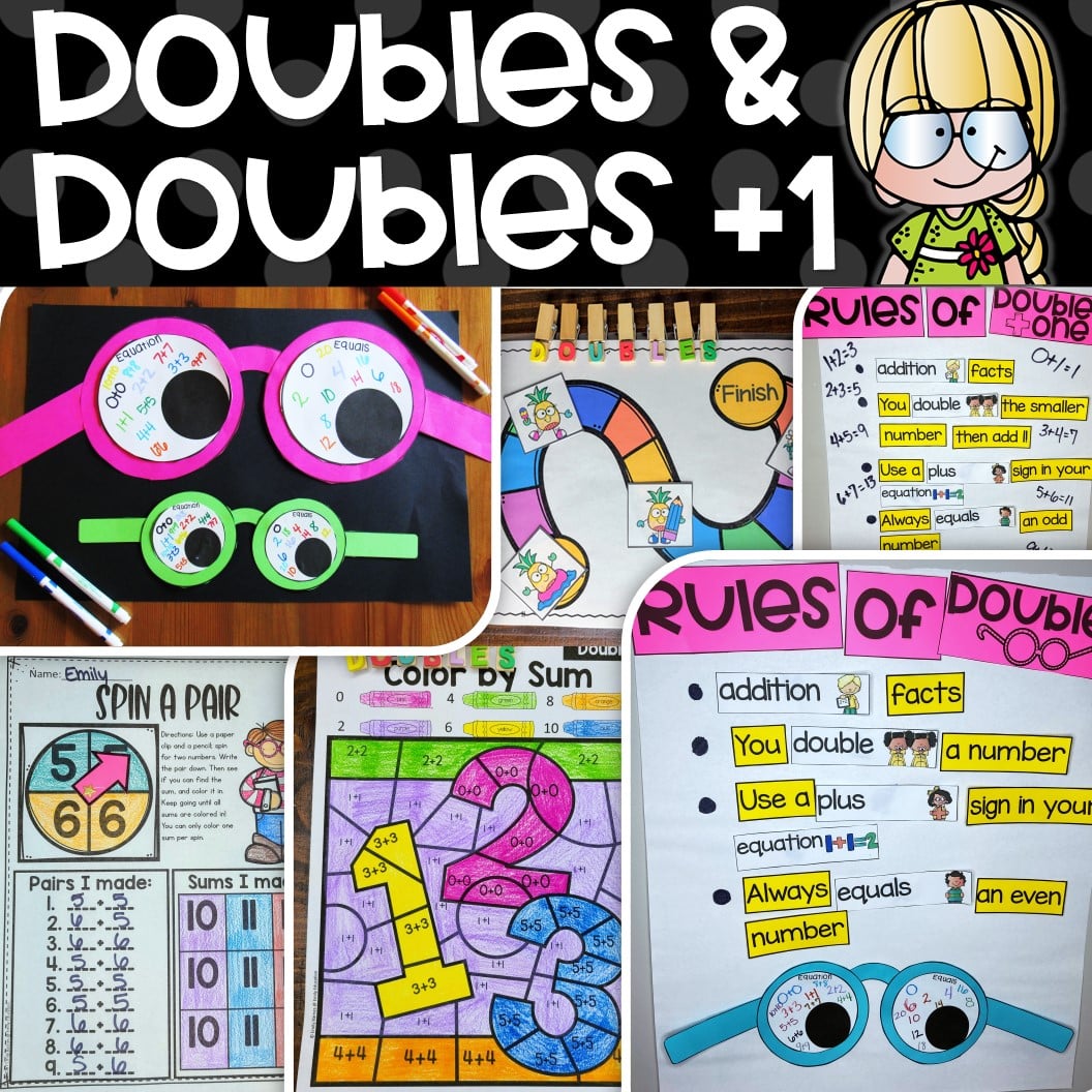 Doubles and Doubles Plus One Addition Facts Activities and Centers For Doubles Plus One Worksheet