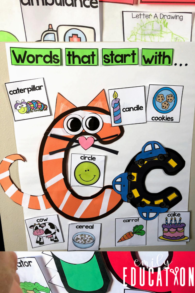 Letter C anchor chart for learning letters of the alphabet