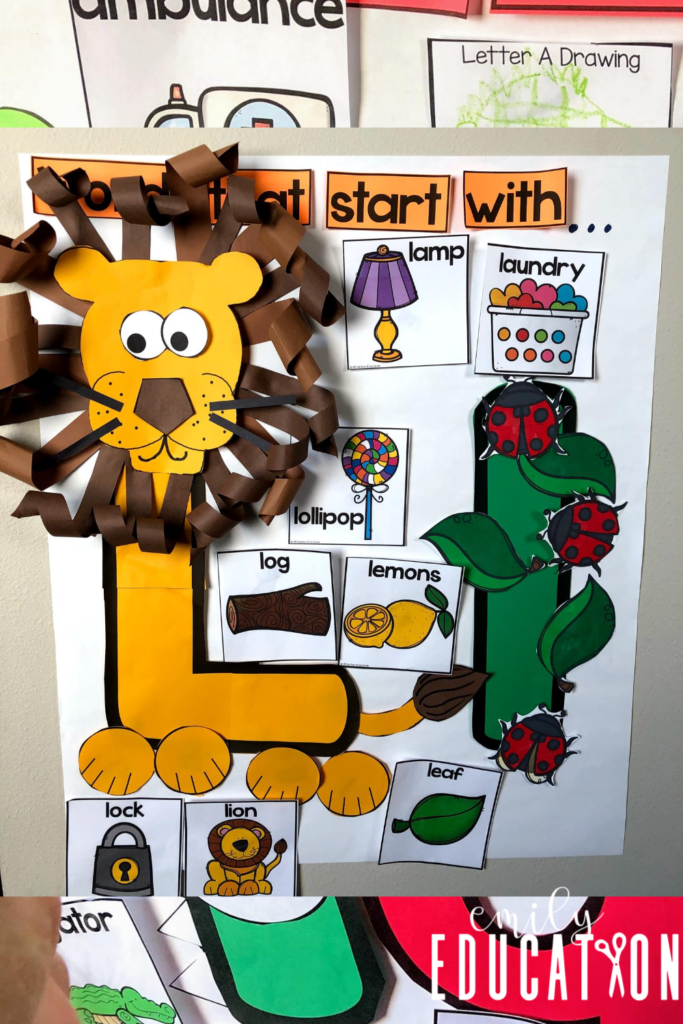 Letter L anchor chart teaching letters of the alphabet