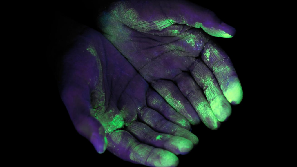 hand washing and black light activity