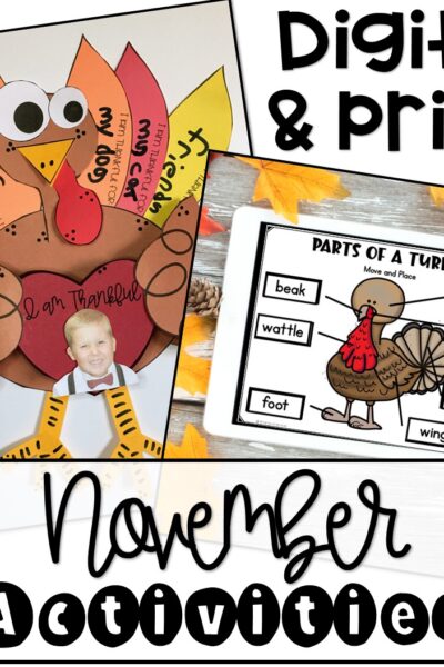 November activities bundle includes turkeys, Thanksgiving, football and more!