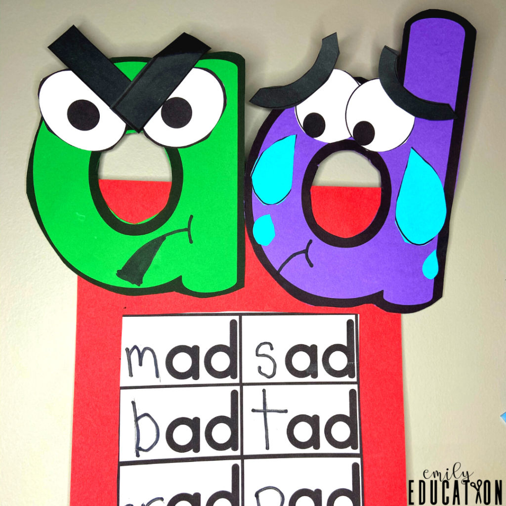 building words with a word family craft