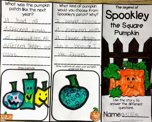 Spookley the Square Pumpkin reading comprehension activity for a Halloween read aloud