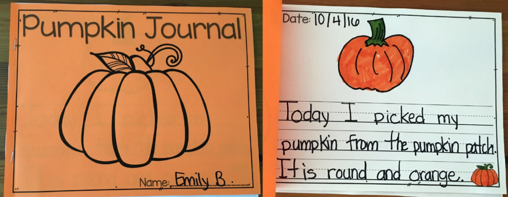 Pumpkin journal writing and science activity