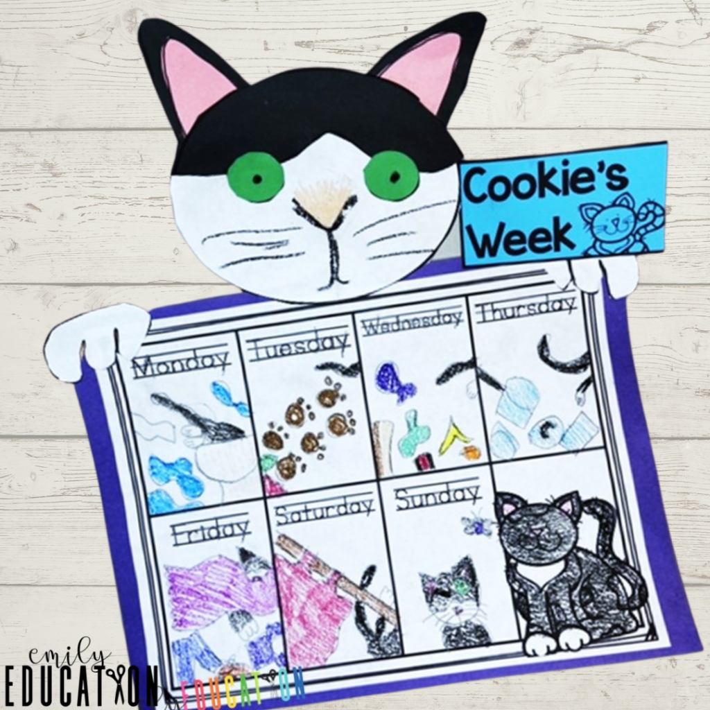 Cookie's Week craft to go with read aloud book on the days of the week