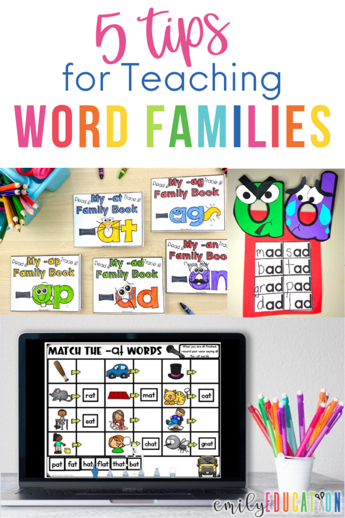 5 tips for teaching word families in the primary classroom