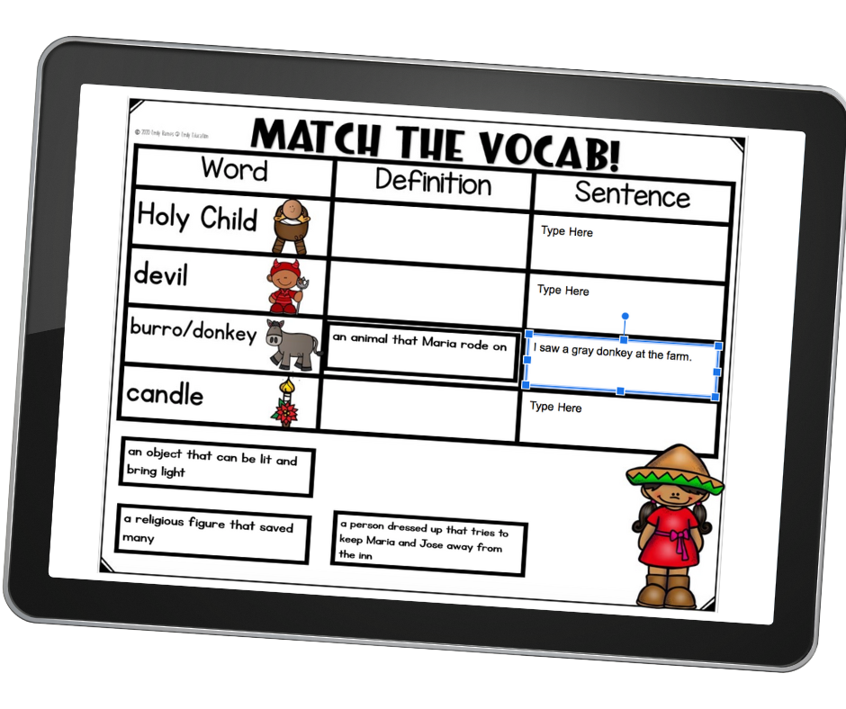 digital vocabulary activities for Holidays Around the World