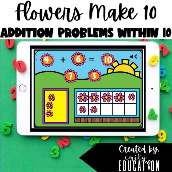 make ten boom cards flower theme